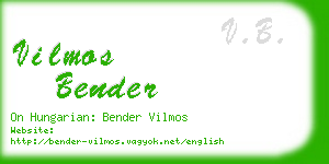 vilmos bender business card